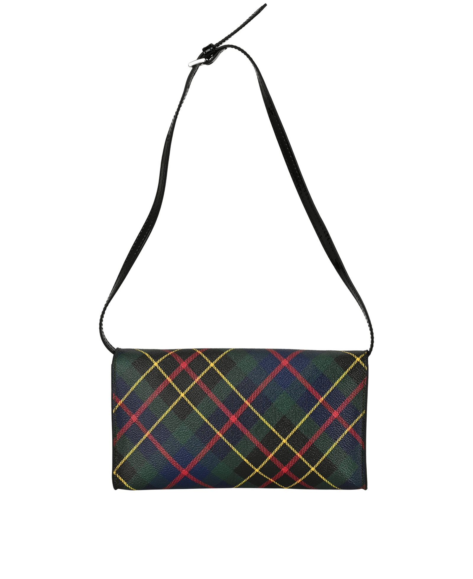 Edinburgh Envelope Clutch, &pound;196, Handbags, Blue/Green/Red/Yellow, Canvas, Back view
